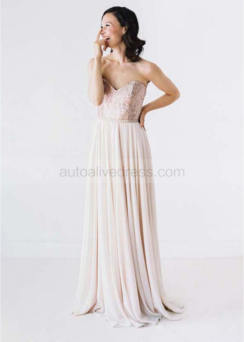 Champagne Chiffon Bridesmaid Dress